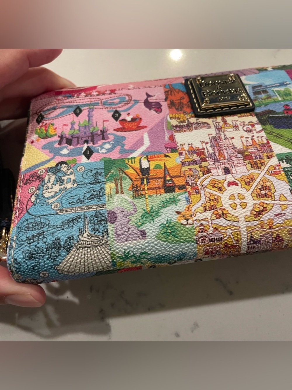 NWT Dooney and Bourke Disney Parks Vintage Park Map Wallet Wristlet 2026 - Picture 3 of 15